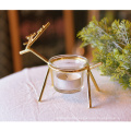 romantic Nordic Christmas glass candlestick